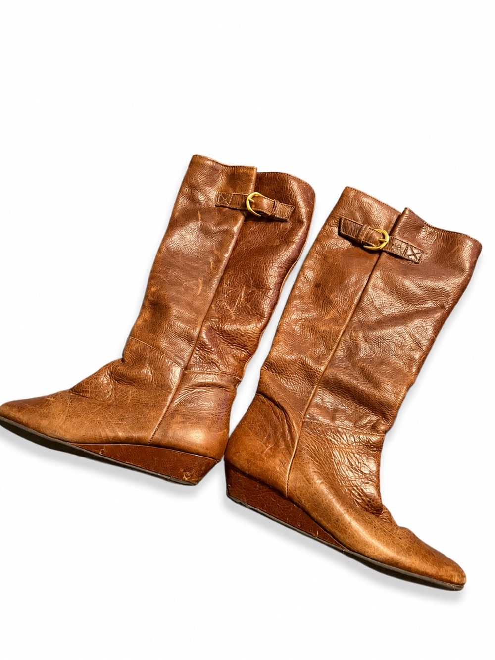 Classic Women's Tall Buckle Boots in Brown